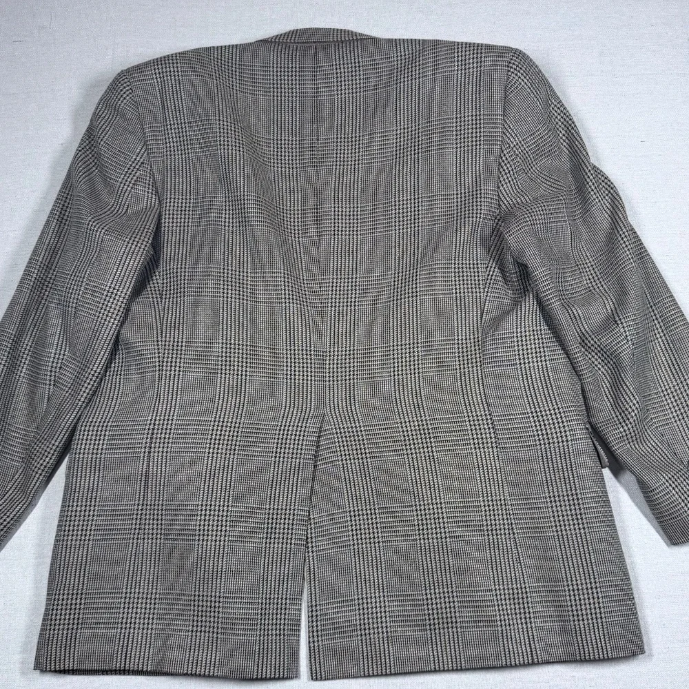 Burberrys‎ Vintage Wool Blazer Glen Plaid Tailored Jacket 44R